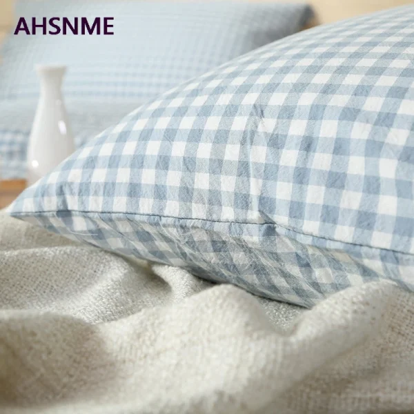 AHSNME 100% Cotton Nevresim Takimlari Super Soft parrure de lit Cool Summer Light Blue Super california king size bedding set - Image 5